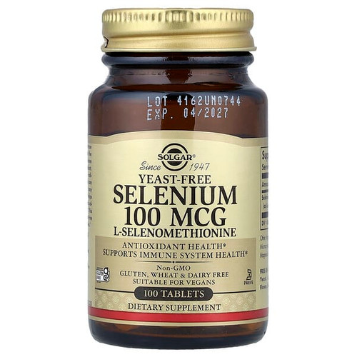 <img alt="Solgar, Selenium, Yeast-Free, 100 mcg, 100 Tablets" title="Solgar, Selenium, Yeast-Free, 100 mcg, 100 Tablets,033984025516"