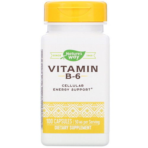 <img alt="Natures Way, Vitamin B-6, 50 mg, 100 Capsules" title="Natures Way, Vitamin B-6, 50 mg, 100 Capsules,033674404317"