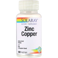 <img alt="Solaray, Zinc Copper, 100 VegCaps" title="Solaray, Zinc Copper, 100 VegCaps,076280471052"