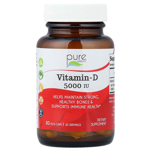 <img alt="Pure Essence, Vitamin-D, 5,000 IU, 30 Vegi-Caps" title="Pure Essence, Vitamin-D, 5,000 IU, 30 Vegi-Caps,659670240027"