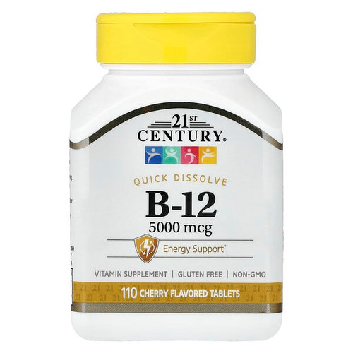 <img alt="21st Century, Vitamin B-12, Cherry, 5,000 mcg, 110 Tablets" title="21st Century, Vitamin B-12, Cherry, 5,000 mcg, 110 Tablets,740985271131"