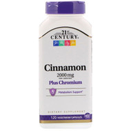 <img alt="21st Century, Cinnamon Plus Chromium, 2000 mg, 120 Vegetarian Capsules" title="21st Century, Cinnamon Plus Chromium, 2000 mg, 120 Vegetarian Capsules,740985273838"