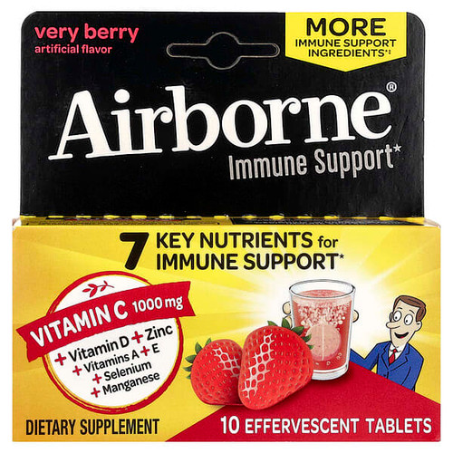 <img alt="AirBorne, Immune Support Supplement, Very Berry, 10 Effervescent Tablets" title="AirBorne, Immune Support Supplement, Very Berry, 10 Effervescent Tablets,647865100942"