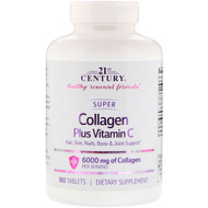 <img alt="21st Century, Super Collagen Plus Vitamin C, 6000 mg, 180 Tablets" title="21st Century, Super Collagen Plus Vitamin C, 6000 mg, 180 Tablets,740985224243"