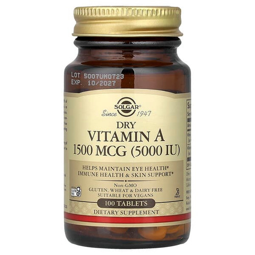 <img alt="Solgar, Dry Vitamin A, 100 Tablets" title="Solgar, Dry Vitamin A, 100 Tablets,033984028203"