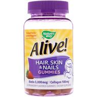 <img alt="Natures Way, Alive! Hair, Skin & Nails Gummies, Strawberry Flavored, 60 Gummies" title="Natures Way, Alive! Hair, Skin & Nails Gummies, Strawberry Flavored, 60 Gummies,033674115343"