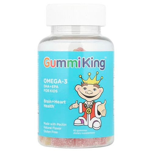 <img alt="GummiKing, Omega-3 DHA + EPA for Kids, Strawberry, Orange and Lemon, 60 Gummies (35 mg per Gummy)" title="GummiKing, Omega-3 DHA + EPA for Kids, Strawberry, Orange and Lemon, 60 Gummies (35 mg per Gummy),835776000837"