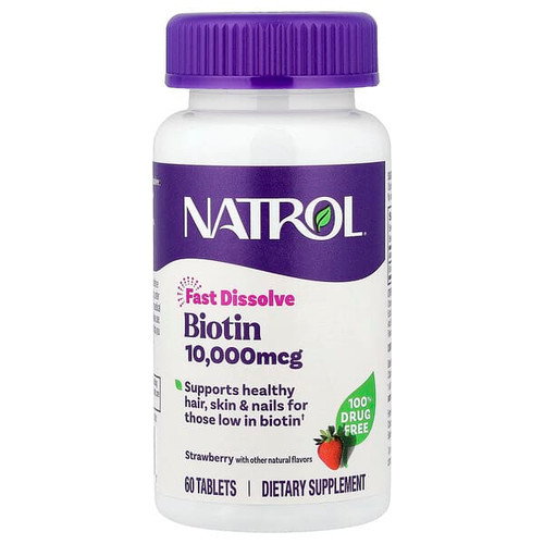 <img alt="Natrol, Biotin, Fast Dissolve, Strawberry, 10,000 mcg, 60 Tablets" title="Natrol, Biotin, Fast Dissolve, Strawberry, 10,000 mcg, 60 Tablets,047469068851"