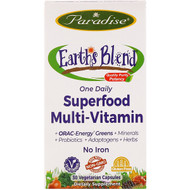 <img alt="Paradise Herbs, Earths Blend, One Daily Superfood Multivitamin, No Iron, 30 Vegetarian Capsules" title="Paradise Herbs, Earths Blend, One Daily Superfood Multivitamin, No Iron, 30 Vegetarian Capsules,601944778262"