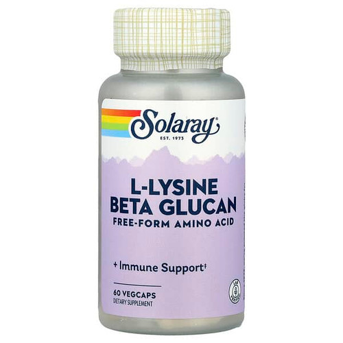 <img alt="Solaray, L-Lysine Beta Glucan, 60 VegCaps" title="Solaray, L-Lysine Beta Glucan, 60 VegCaps,076280048612"