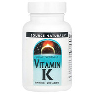 <img alt="Source Naturals, Vitamin K, 500 mcg, 200 Tablets" title="Source Naturals, Vitamin K, 500 mcg, 200 Tablets,021078014508"