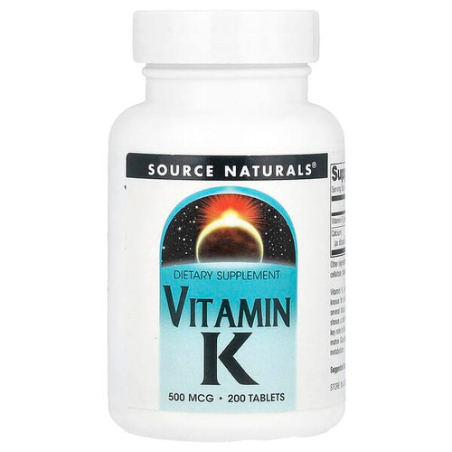 <img alt="Source Naturals, Vitamin K, 500 mcg, 200 Tablets" title="Source Naturals, Vitamin K, 500 mcg, 200 Tablets,021078014508"