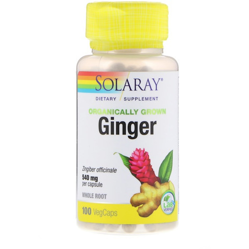 <img alt="Solaray, Organically Grown Ginger, 540 mg, 100 VegCaps" title="Solaray, Organically Grown Ginger, 540 mg, 100 VegCaps,076280193008"