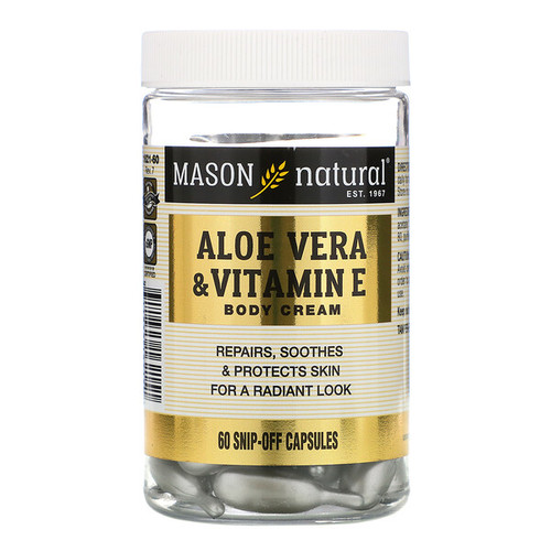 <img alt="Mason Natural, Aloe Vera & Vitamin E, Body Cream, 60 Snip-Off Capsules" title="Mason Natural, Aloe Vera & Vitamin E, Body Cream, 60 Snip-Off Capsules,311845162151"