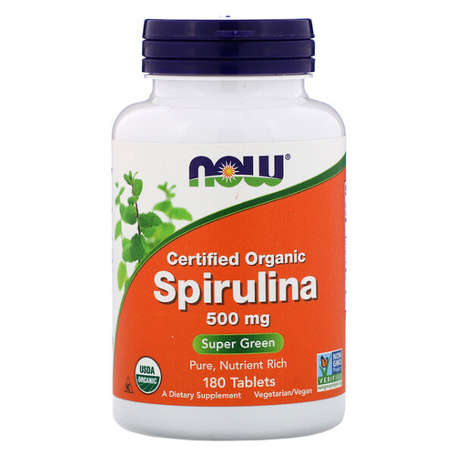 <img alt="Now Foods, Certified Organic Spirulina, 500 mg, 180 Tablets" title="Now Foods, Certified Organic Spirulina, 500 mg, 180 Tablets,733739027047"