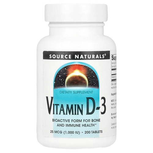 <img alt="Source Naturals, Vitamin D-3, 25 mcg (1,000 IU), 200 Tablets" title="Source Naturals, Vitamin D-3, 25 mcg (1,000 IU), 200 Tablets,021078017929"