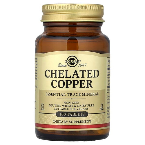 <img alt="Solgar, Chelated Copper, 100 Tablets (2.5 mg per Tablet)" title="Solgar, Chelated Copper, 100 Tablets (2.5 mg per Tablet),033984006409"
