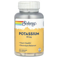 <img alt="Solaray, Potassium, 99 mg, 200 VegCaps" title="Solaray, Potassium, 99 mg, 200 VegCaps,076280046717"