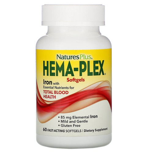 <img alt="Natures Plus, Hema-Plex, 60 Fast-Acting Softgels" title="Natures Plus, Hema-Plex, 60 Fast-Acting Softgels,097467376915"
