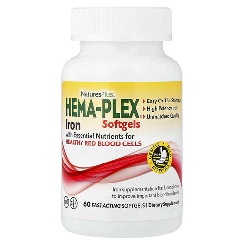 <img alt="NaturesPlus, Hema-Plex Iron, 60 Fast-Acting Softgels" title="NaturesPlus, Hema-Plex Iron, 60 Fast-Acting Softgels,097467376915"