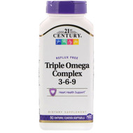 <img alt="21st Century, Triple Omega Complex 3-6-9, 90 Enteric Coated Softgels" title="21st Century, Triple Omega Complex 3-6-9, 90 Enteric Coated Softgels,740985228746"