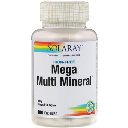 <img alt="Solaray Mega Multi Mineral Iron Free - 100 Capsules" title="Solaray Mega Multi Mineral Iron Free - 100 Capsules,076280045130"