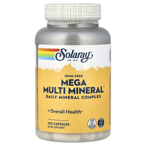 <img alt="Solaray, Mega Multi Mineral, Iron Free, 100 Capsules" title="Solaray, Mega Multi Mineral, Iron Free, 100 Capsules,076280045130"
