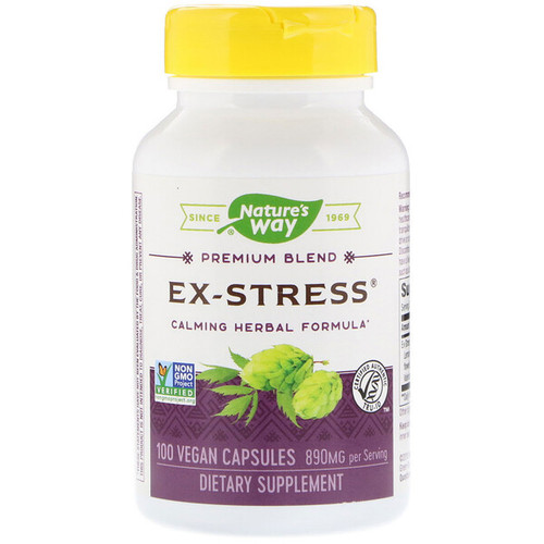 <img alt="Natures Way, Ex-Stress, Calming Herbal Formula, 890 mg, 100 Vegan Capsules" title="Natures Way, Ex-Stress, Calming Herbal Formula, 890 mg, 100 Vegan Capsules,033674000502"