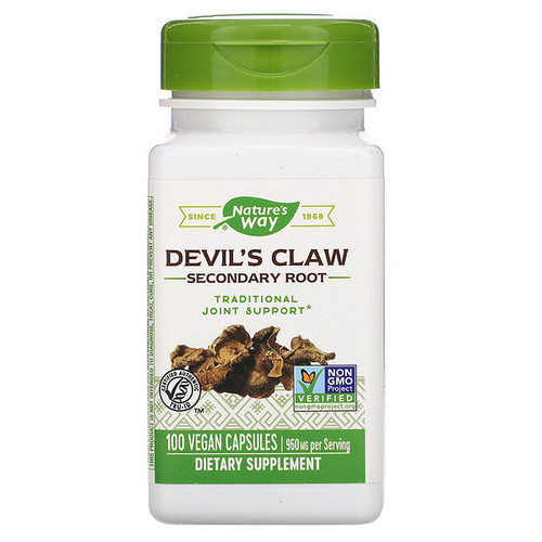 <img alt="Natures Way, Devils Claw, Secondary Root, 480 mg, 100 Vegetarian Capsules" title="Natures Way, Devils Claw, Secondary Root, 480 mg, 100 Vegetarian Capsules,033674123508"