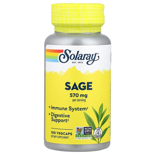 <img alt="Solaray, Sage, 100 VegCaps (285 mg per Cap)" title="Solaray, Sage, 100 VegCaps (285 mg per Cap),076280381702"