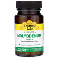 <img alt="Country Life, Chelated Molybdenum, 150 mcg, 100 Tablets" title="Country Life, Chelated Molybdenum, 150 mcg, 100 Tablets,015794029656"
