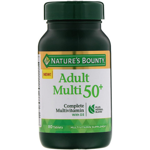 <img alt="Natures Bounty, Adult Multi 50+, Complete Multivitamin with D3, 80 Tablets" title="Natures Bounty, Adult Multi 50+, Complete Multivitamin with D3, 80 Tablets,074312004933"