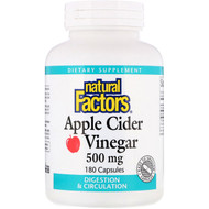<img alt="Natural Factors, Apple Cider Vinegar, 500 mg, 180 Capsules" title="Natural Factors, Apple Cider Vinegar, 500 mg, 180 Capsules,068958020563"