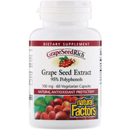 <img alt="Natural Factors, Grape Seed Extract, 95% Polyphenols, 100 mg, 60 Vetegarian Capsules" title="Natural Factors, Grape Seed Extract, 95% Polyphenols, 100 mg, 60 Vetegarian Capsules,068958045351"