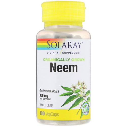 <img alt="Solaray, Organically Grown Neem, 400 mg, 100 VegCaps" title="Solaray, Organically Grown Neem, 400 mg, 100 VegCaps,076280941388"