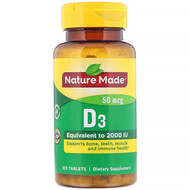 <img alt="Nature Made, Vitamin D3, 50 mcg, 100 Tablets" title="Nature Made, Vitamin D3, 50 mcg, 100 Tablets,031604026738"