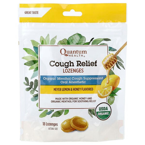 <img alt="Quantum Health, Cough Relief Lozenges, Meyer Lemon & Honey, 5 mg, 18 Lozenges" title="Quantum Health, Cough Relief Lozenges, Meyer Lemon & Honey, 5 mg, 18 Lozenges,046985211918"