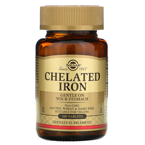 <img alt="Solgar, Chelated Iron, 100 Tablets" title="Solgar, Chelated Iron, 100 Tablets,033984006805"