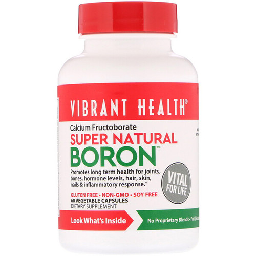 <img alt="Vibrant Health, Super Natural Boron, 60 Vegetable Capsules" title="Vibrant Health, Super Natural Boron, 60 Vegetable Capsules,074306800367"