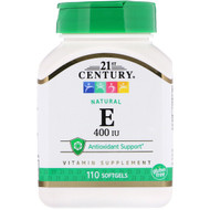 <img alt="21st Century, E, Natural, 400 IU, 110 Softgels" title="21st Century, E, Natural, 400 IU, 110 Softgels,740985223437"