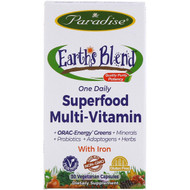 <img alt="Paradise Herbs, Earths Blend, One Daily Superfood Multivitamin, With Iron, 30 Vegetarian Capsules" title="Paradise Herbs, Earths Blend, One Daily Superfood Multivitamin, With Iron, 30 Vegetarian Capsules,601944778286"