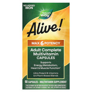 <img alt="Natures Way, Alive Max6 Potency, Adult Complete Multivitamin, No Added Iron, 90 Capsules" title="Natures Way, Alive Max6 Potency, Adult Complete Multivitamin, No Added Iron, 90 Capsules,033674150924"