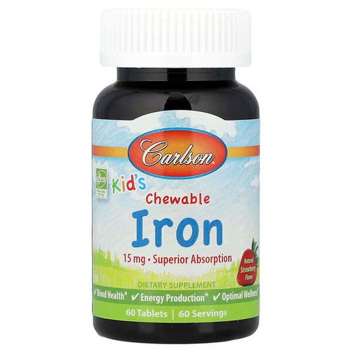 <img alt="Carlson, Kids, Chewable Iron, Natural Strawberry, 15 mg, 60 Tablets" title="Carlson, Kids, Chewable Iron, Natural Strawberry, 15 mg, 60 Tablets,088395559402"