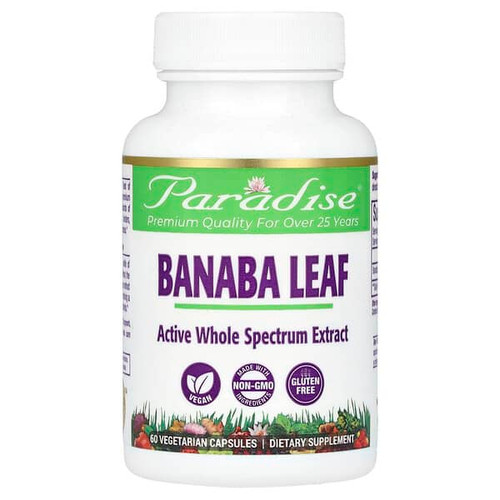 <img alt="Paradise Herbs, Banaba Leaf, 60 Vegetarian Capsules (250 mg per Capsule)" title="Paradise Herbs, Banaba Leaf, 60 Vegetarian Capsules (250 mg per Capsule),601944777647"