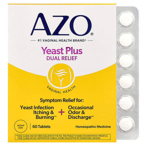 <img alt="AZO, Yeast Plus, Dual Relief, 60 Tablets" title="AZO, Yeast Plus, Dual Relief, 60 Tablets,787651606675"