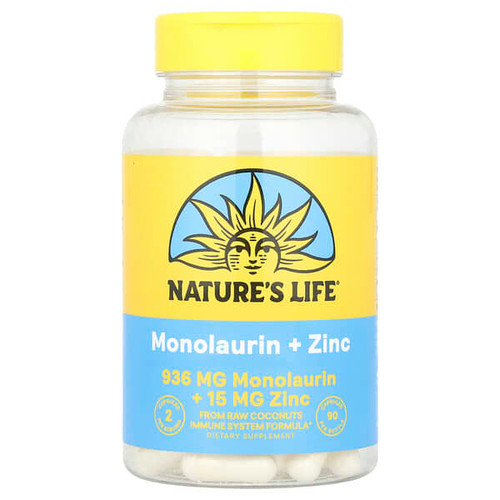 <img alt="Natures Life, Monolaurin + Zinc, 90 Capsules" title="Natures Life, Monolaurin + Zinc, 90 Capsules,010043361624"