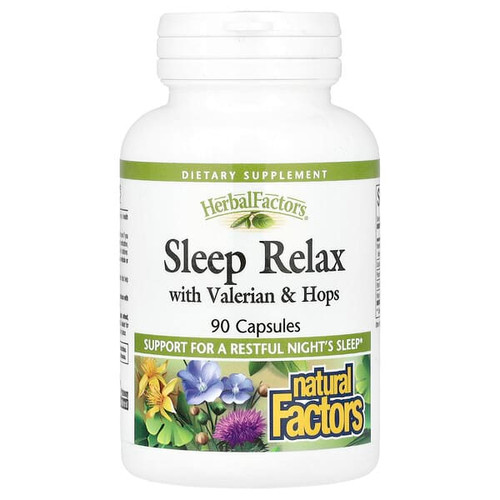 <img alt="Natural Factors, Herbal Factors, Sleep Relax with Valerian & Hops, 90 Capsules" title="Natural Factors, Herbal Factors, Sleep Relax with Valerian & Hops, 90 Capsules,068958046556"