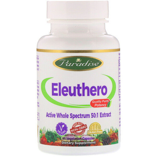 <img alt="Paradise Herbs, Eleuthero, 60 Vegetarian Capsules" title="Paradise Herbs, Eleuthero, 60 Vegetarian Capsules,601944777036"