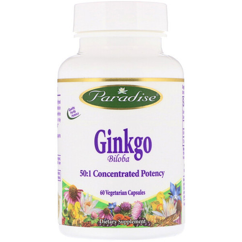 <img alt="Paradise Herbs, Ginkgo Biloba, 60 Vegetarian Capsules" title="Paradise Herbs, Ginkgo Biloba, 60 Vegetarian Capsules,601944777203"
