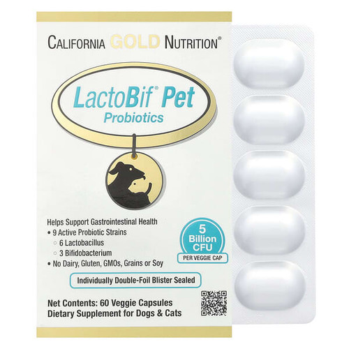 <img alt="California Gold Nutrition, LactoBif Pet Probiotics, 5 Billion CFU, 60 Veggie Capsules" title="California Gold Nutrition, LactoBif Pet Probiotics, 5 Billion CFU, 60 Veggie Capsules,898220010547"